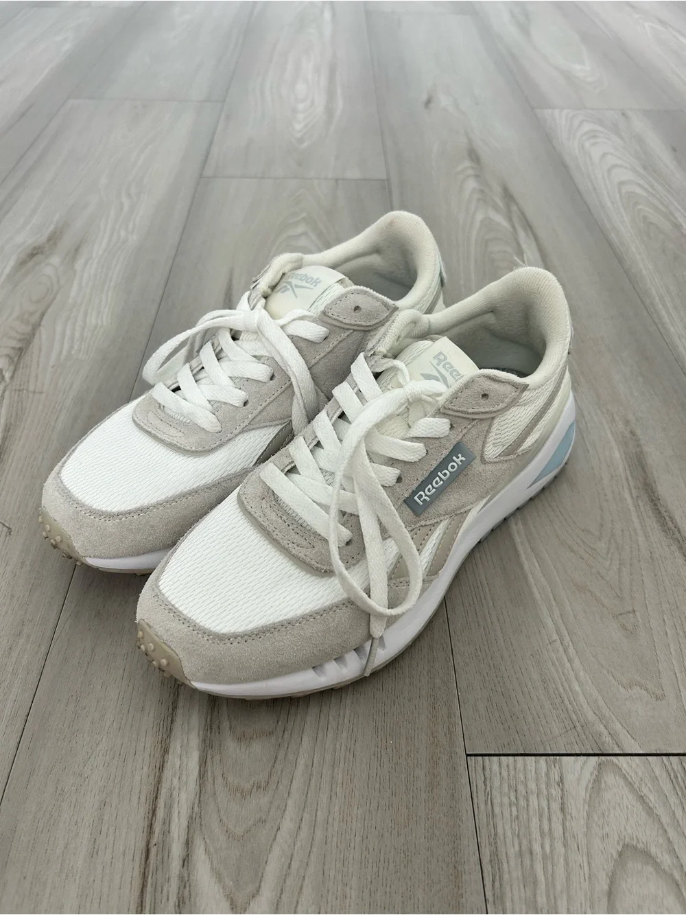 Reebok White & Blue Retro Sneakers